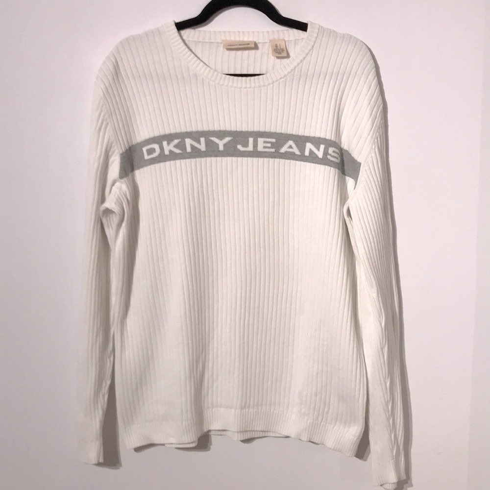 DKNY Y2K ribbed logo cotton long sleeve